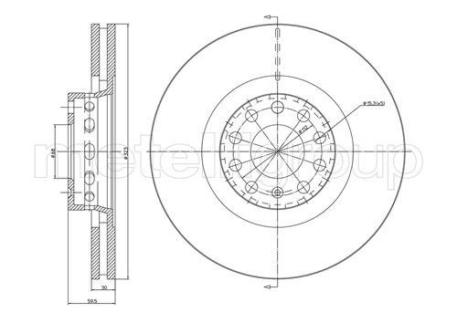 Metelli MET-DBR23-0737C Metelli Brake Rotor Audi / VW