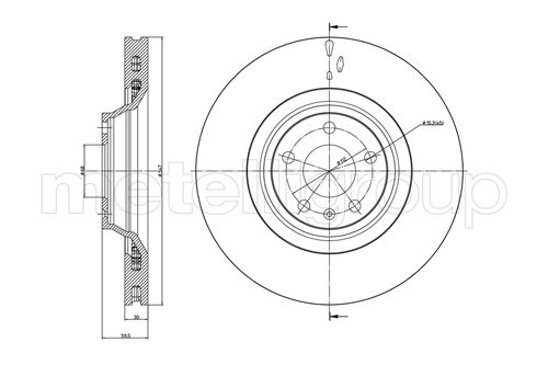 Metelli MET-DBR23-0868C Metelli Brake Rotor Audi