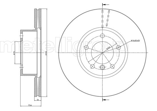 Metelli MET-DBR23-0986C Metelli Brake Rotor BMW