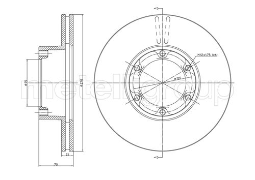 Metelli MET-DBR23-0116 Metelli Brake Rotor Renault/ Lcv Truck