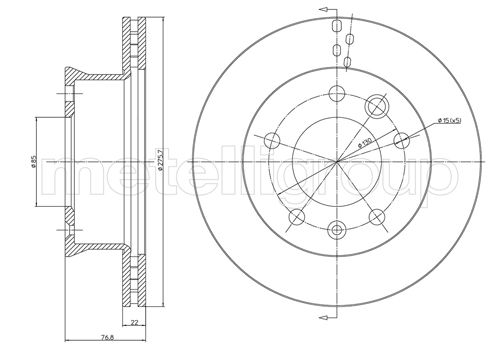 Metelli MET-DBR23-0418 Metelli Brake Rotor Mercedes Benz / VW