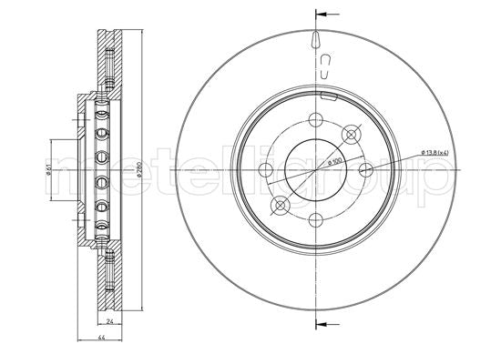 Metelli MET-DBR23-1468C Metelli Brake Rotor Dacia /Renault