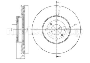Metelli MET-DBR23-0717C Metelli Brake Rotor for Toyota