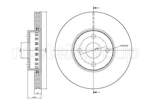 Metelli MET-DBR23-0639C Metelli Brake Rotor for Toyota