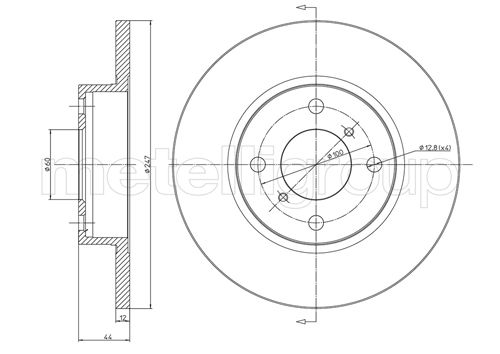 Metelli MET-DBR23-0603 Metelli Brake Rotor Opel / Suzuki