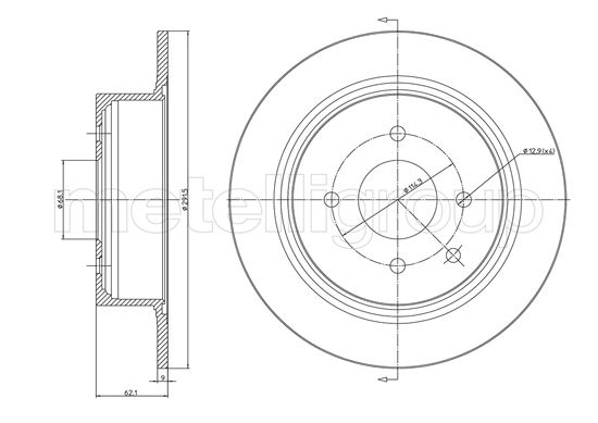 Metelli MET-DBR23-1473C Metelli Brake Rotor for Nissan