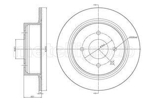 Metelli MET-DBR23-1473C Metelli Brake Rotor for Nissan
