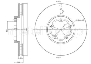 Metelli MET-DBR23-1494 Metelli Brake Rotor Ford Lcv Truck