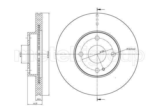 Metelli MET-DBR23-0999 Metelli Brake Rotor for Mazda