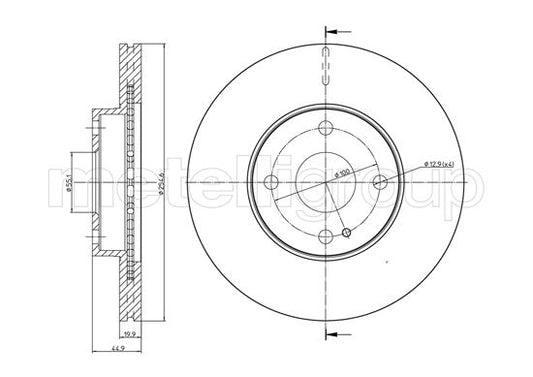 Metelli MET-DBR23-0999 Metelli Brake Rotor for Mazda