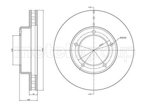 Metelli MET-DBR23-1100C Metelli Brake Rotor for Toyota