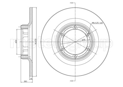 Metelli MET-DBR23-0026 Metelli Brake Rotor Renault / Lcv Truck