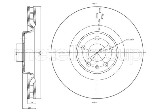 Metelli MET-DBR23-1085C Metelli Brake Rotor Audi