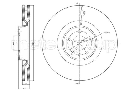 Metelli MET-DBR23-1085C Metelli Brake Rotor Audi