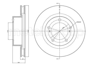 Metelli MET-DBR23-1658C Metelli Brake Rotor for Toyota