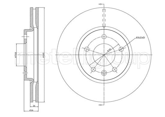 Metelli MET-DBR23-1003C Metelli Brake Rotor Chevrolet / Opel