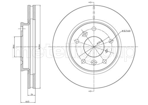 Metelli MET-DBR23-0274 Metelli Brake Rotor for Mazda