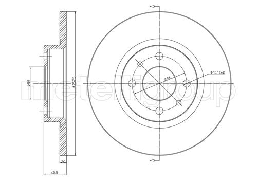 Metelli MET-DBR23-0179 Metelli Brake Rotor Alfa / Chrysler / Fiat / Lanci