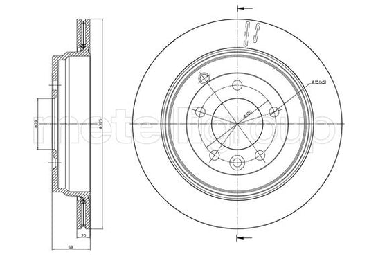 Metelli MET-DBR23-1019C Metelli Brake Rotor Land Rover