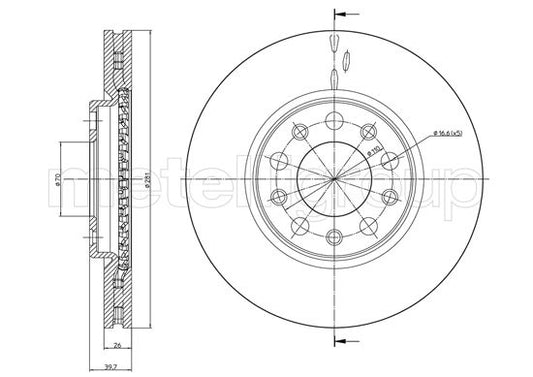 Metelli MET-DBR23-1254C Metelli Brake Rotor Alfa Romeo / Fiat / Jeep