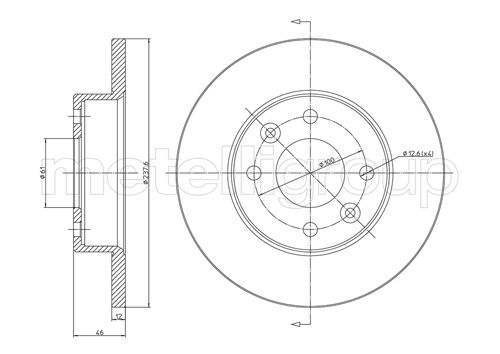 Metelli MET-DBR23-0114 Metelli Brake Rotor Renault /Lcv Truck