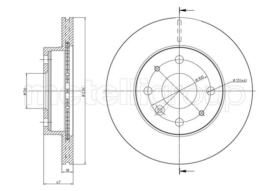 Metelli MET-DBR23-1165 Metelli Brake Rotor Daihatsu