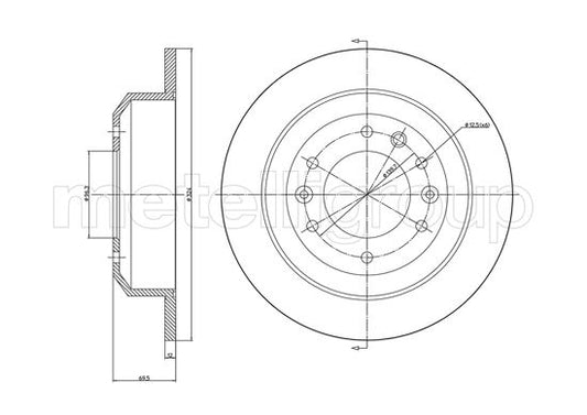 Metelli MET-DBR23-1173C Metelli Brake Rotor Kia
