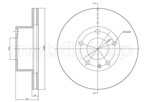 Metelli MET-DBR23-0060 Metelli Brake Rotor BMW