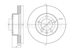 Metelli MET-DBR23-1286C Metelli Brake Rotor for Nissan / Opel / Renault