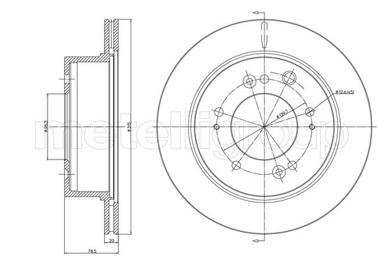 Metelli MET-DBR23-1344C Metelli Brake Rotor Kia