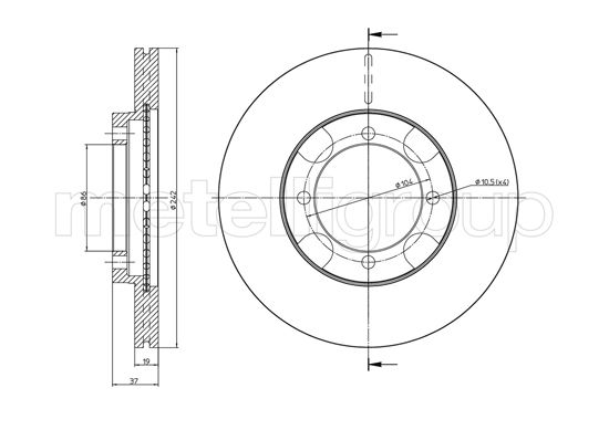 Metelli MET-DBR23-1158 Metelli Brake Rotor Hyundai