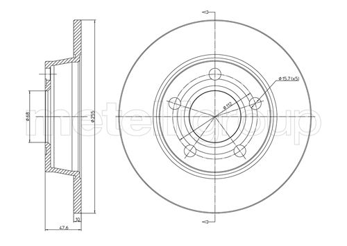 Metelli MET-DBR23-0806C Metelli Brake Rotor Audi