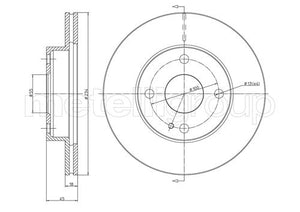 Metelli MET-DBR23-0276 Metelli Brake Rotor for Mazda