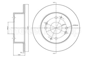 Metelli MET-DBR23-0578 Metelli Brake Rotor Honda