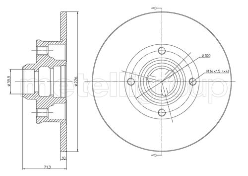 Metelli MET-DBR23-0312 Metelli Brake Rotor Seat / VW
