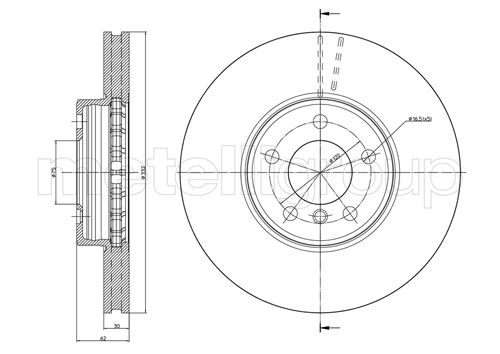 Metelli MET-DBR23-0784C Metelli Brake Rotor BMW