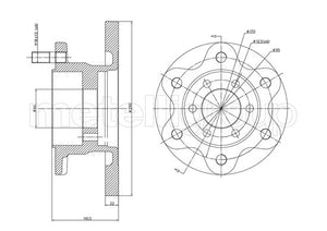 Metelli MET-DBR23-0909 Metelli Brake Rotor Iveco