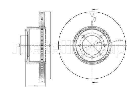 Metelli MET-DBR23-0994C Metelli Brake Rotor Iveco