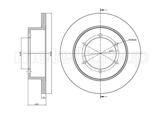Metelli MET-DBR23-1109C Metelli Brake Rotor for Nissan Lcv / Renault Lcv Truc