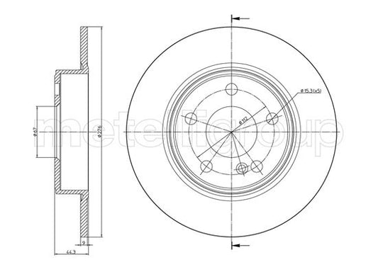 Metelli MET-DBR23-1437C Metelli Brake Rotor Mercedes Benz