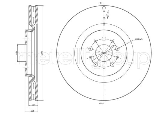 Metelli MET-DBR23-1369C Metelli Brake Rotor Alfa Romeo