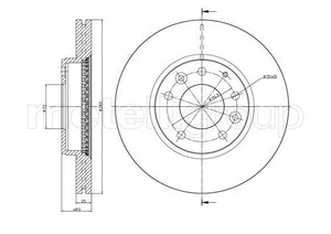 Metelli MET-DBR23-0621C Metelli Brake Rotor for Mazda