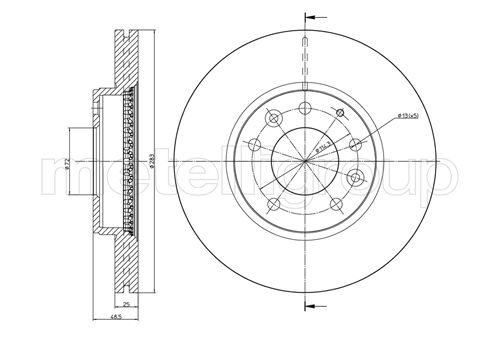 Metelli MET-DBR23-0621C Metelli Brake Rotor for Mazda