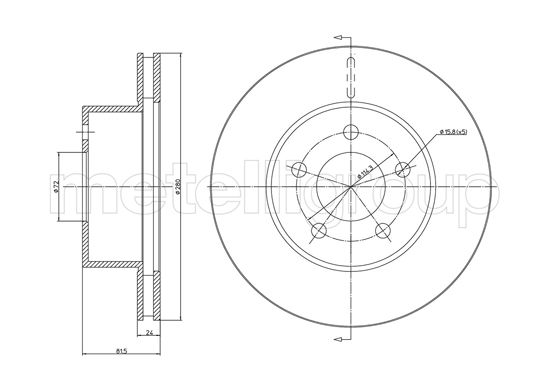 Metelli MET-DBR23-1051C Metelli Brake Rotor Jeep