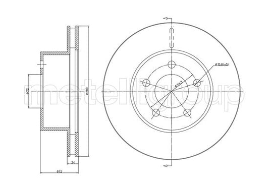 Metelli MET-DBR23-1051C Metelli Brake Rotor Jeep