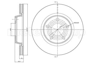 Metelli MET-DBR23-0468C Metelli Brake Rotor Audi / Seat / VW