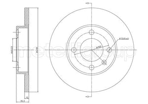 Metelli MET-DBR23-0053 Metelli Brake Rotor Audi / Seat / VW