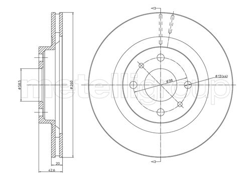 Metelli MET-DBR23-0411 Metelli Brake Rotor Lada