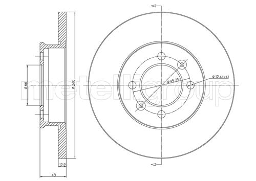 Metelli MET-DBR23-0136 Metelli Brake Rotor Rover