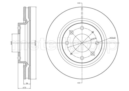 Metelli MET-DBR23-1078C Metelli Brake Rotor Kia